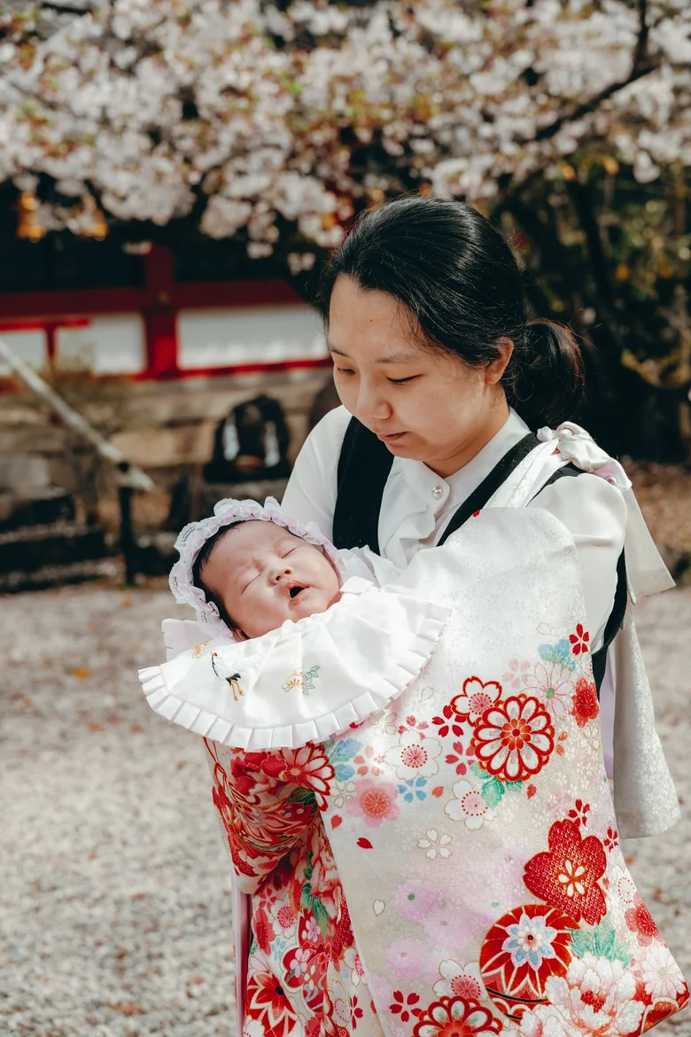 市原稲荷神社 すやすや、桜の抱っこ紐(2026年4月5日・仕上がりカラー01ときめき)