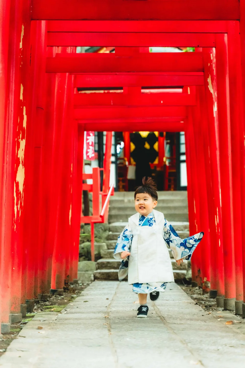 大宮氷川神社 千本鳥居を駆ける男の子(2026年6月7日・仕上がりカラー00ナチュラル)