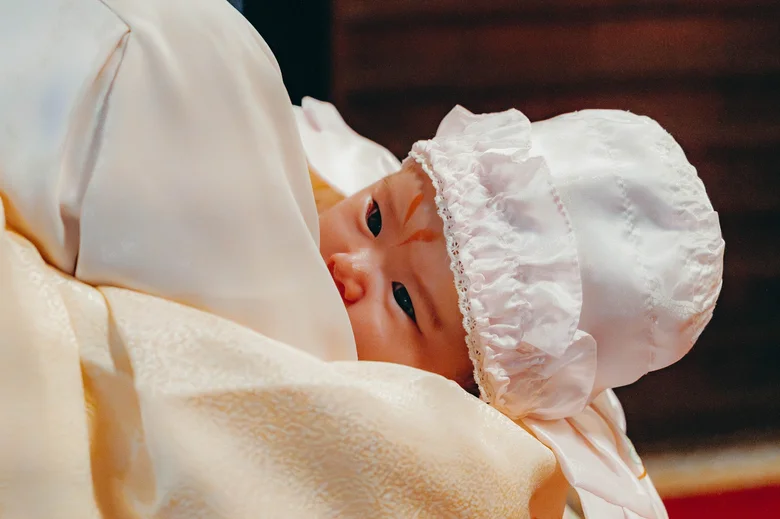 代々木八幡宮 白い産着姿の赤ちゃん(2026年3月30日・仕上がりカラー01ときめき)